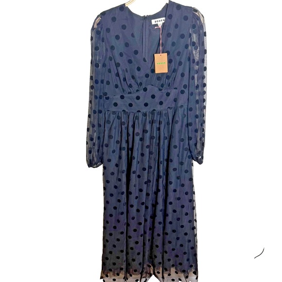 Boden Dresses & Skirts - Boden Black Polka Dotted Long Sleeve Dress Polka Dot NWT Sz 8R Fun Tulle Classic